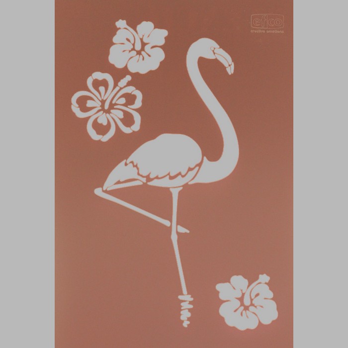 flamingo and flowers transparent 21 x 29,7 cm washable